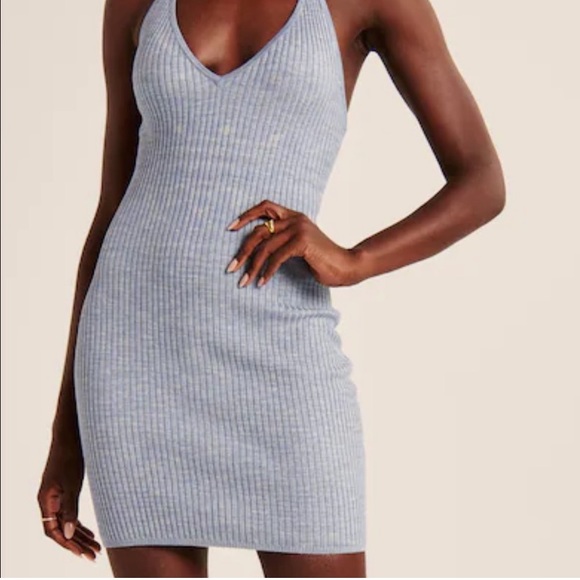 Abercrombie Elevated Knit Halter Mini Dress - Picture 1 of 11